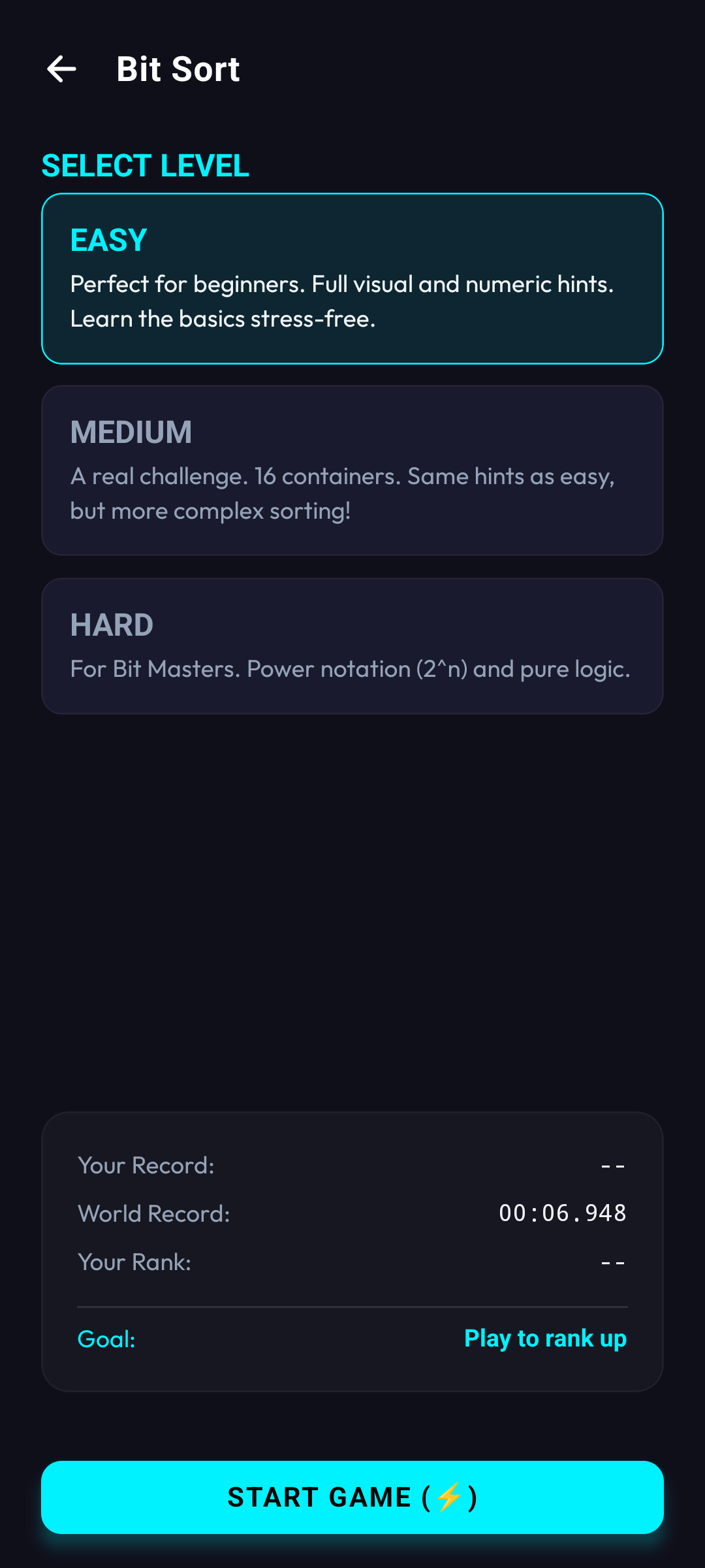 Difficulty Select